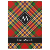 Clan MacGill Tartan Clipboard Klemmbrett (Rückseite)