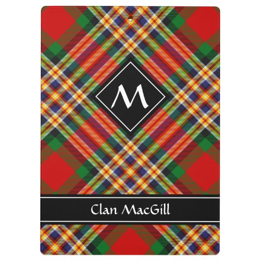 Clan MacGill Tartan Clipboard Klemmbrett (Rückseite)