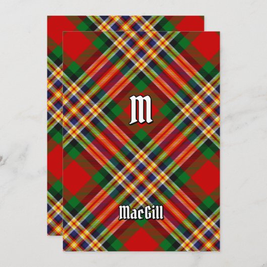 Clan MacGill Tartan Einladung (Vorne/Hinten)