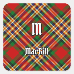 Clan MacGill Tartan Square Sticker