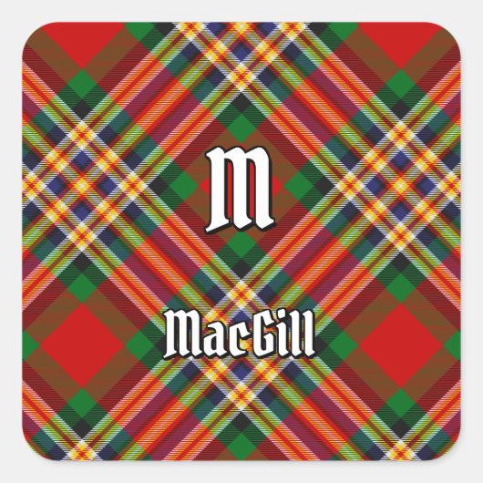 Clan MacGill Tartan Square Sticker (Vorderseite)