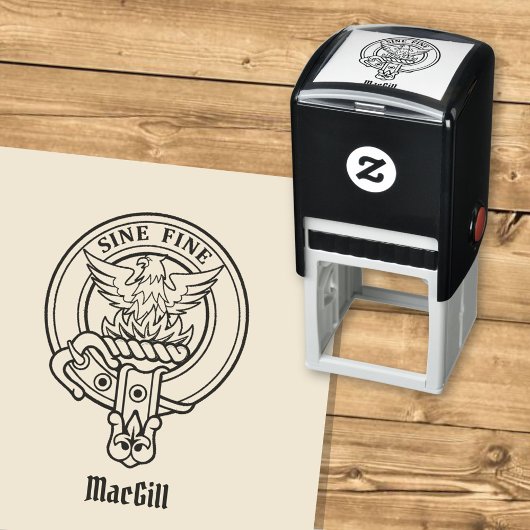Clan MacGill Wappen Selbstfarbige Briefmarke Permastempel
