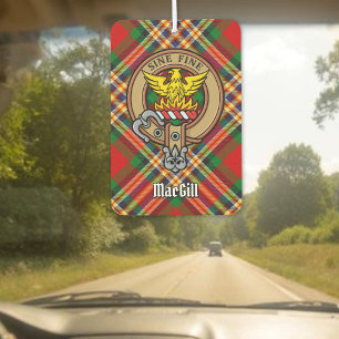 Clan MacGill Wappen über Tartan Air Freshener Autolufterfrischer