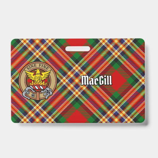 Clan MacGill Wappen über Tartan Ausweis (Vorderseite)