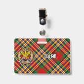 Clan MacGill Wappen über Tartan Ausweis (Vorderseite mit Clip)