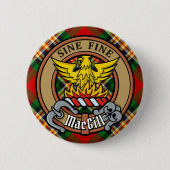 Clan MacGill Wappen über Tartan Button (Vorderseite)
