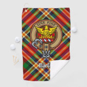 Clan MacGill Wappen über Tartan Golf Towel Golfhandtuch (Insitu)