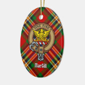 Clan MacGill Wappen über Tartan Keramik Ornament (Links)