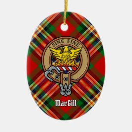Clan MacGill Wappen über Tartan Keramik Ornament