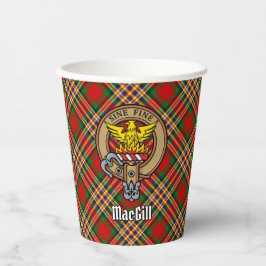Clan MacGill Wappen über Tartan Paper Cups Pappbecher