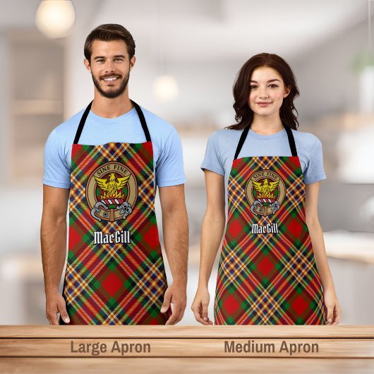 Clan MacGill Wappen über Tartan Schürze
