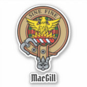 Clan MacGill Wappen über Tartan Sticker (Vorderseite)