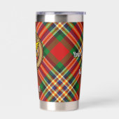 Clan MacGill Wappen über Tartan Thermobecher (Links)