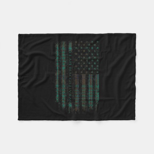 Clan Macgillivray Hunting Scottish Tartan Us Flag Fleecedecke (Vorderseite (Horizontal))