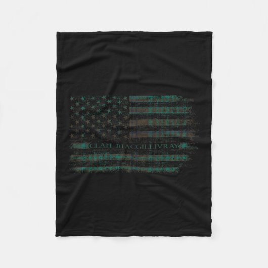 Clan Macgillivray Hunting Scottish Tartan Us Flag Fleecedecke (Vorderseite)
