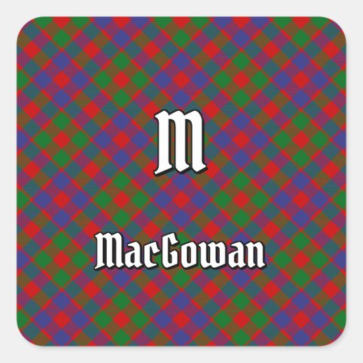Clan MacGowan Tartan Quadratischer Aufkleber (Vorderseite)