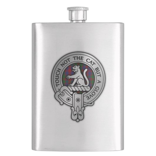 Clan MacGowan Wappen & Tartan Flachmann (Vorderseite)