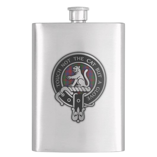 Clan MacGowan Wappen & Tartan Flachmann (Vorderseite)