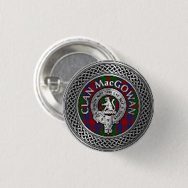 Clan MacGowan Wappen & Tartan Knot Button