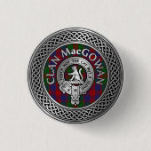 Clan MacGowan Wappen & Tartan Knot Button (Vorderseite)