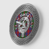 Clan MacGowan Wappen & Tartan Knot Große Wanduhr (Winkel)