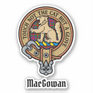 Clan MacGowan Wappen über Tartan Aufkleber