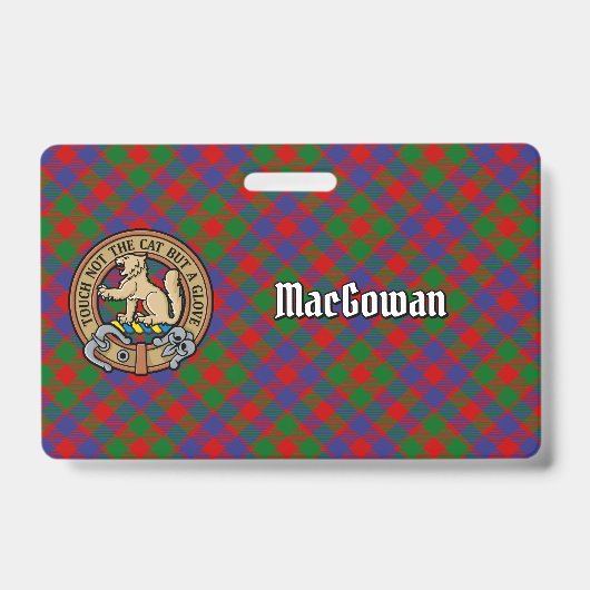Clan MacGowan Wappen über Tartan Ausweis (Vorderseite)
