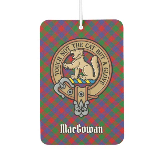 Clan MacGowan Wappen über Tartan Autolufterfrischer (Vorderseite)