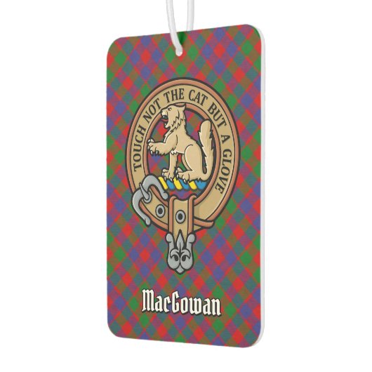 Clan MacGowan Wappen über Tartan Autolufterfrischer (Links)