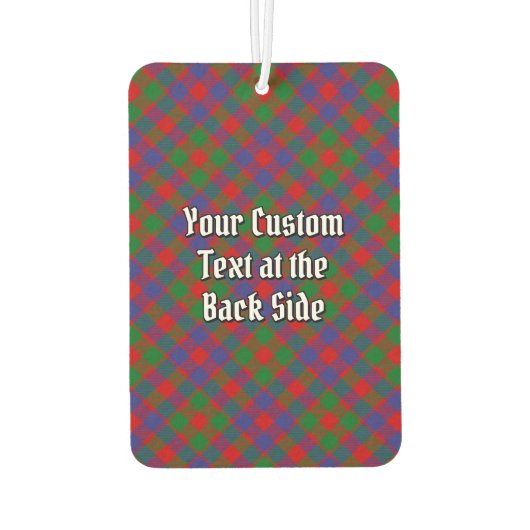 Clan MacGowan Wappen über Tartan Autolufterfrischer (Rückseite)