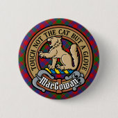 Clan MacGowan Wappen über Tartan Button (Vorderseite)