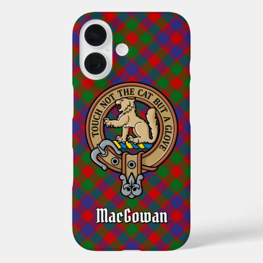 Clan MacGowan Wappen über Tartan Case-Mate iPhone Hülle (Rückseite)