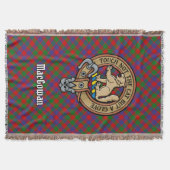 Clan MacGowan-Wappen über Tartan Decke (Vorderseite)