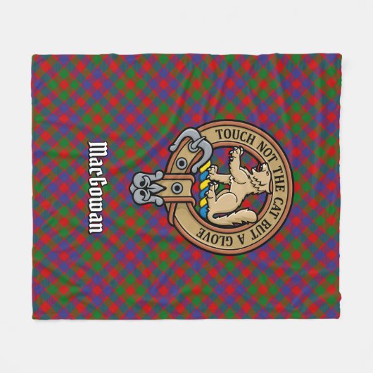 Clan MacGowan Wappen über Tartan Fleecedecke (Vorderseite (Horizontal))