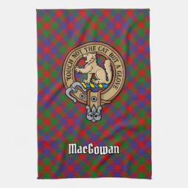 Clan MacGowan Wappen über Tartan Geschirrtuch