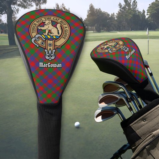 Clan MacGowan Wappen über Tartan Golf Headcover