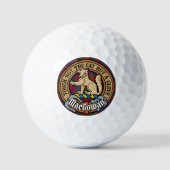 Clan MacGowan Wappen über Tartan Golfball (Vorderseite)