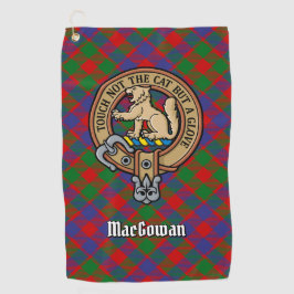 Clan MacGowan Wappen über Tartan Golfhandtuch