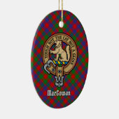 Clan MacGowan Wappen über Tartan Keramik Ornament (Rechts)