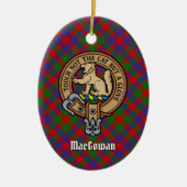 Clan MacGowan Wappen über Tartan Keramik Ornament (Vorne)