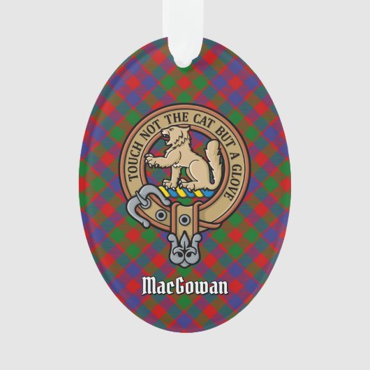Clan MacGowan Wappen über Tartan Ornament (Vorderseite)