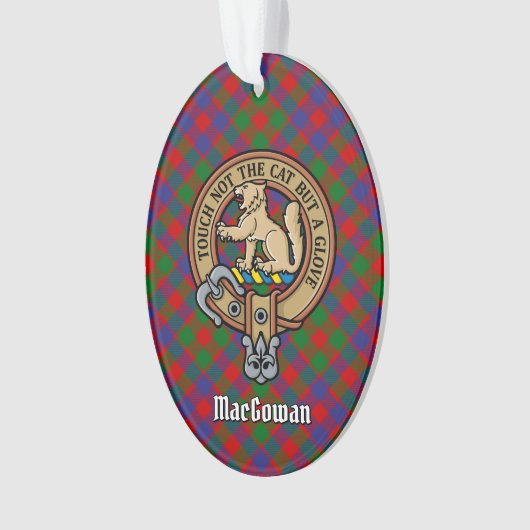 Clan MacGowan Wappen über Tartan Ornament (Vorderseite)