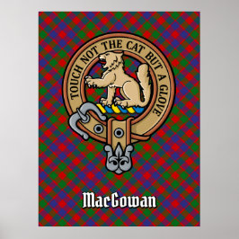 Clan MacGowan Wappen über Tartan Poster