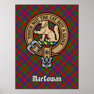 Clan MacGowan Wappen über Tartan Poster