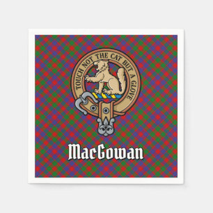 Clan MacGowan Wappen über Tartan Serviette