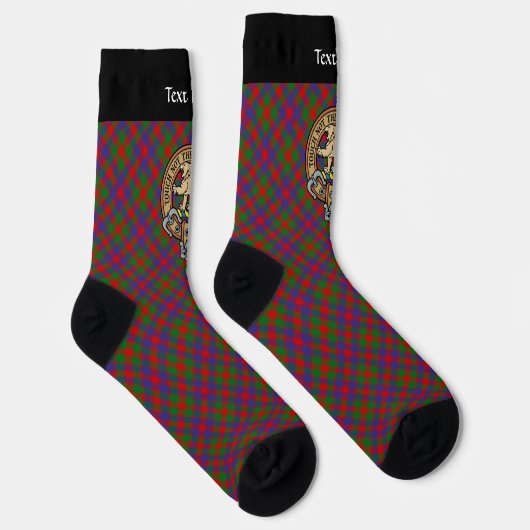 Clan MacGowan Wappen über Tartan Socken (Rechts)