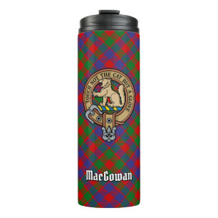 Clan MacGowan Wappen über Tartan Thermosbecher
