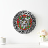 Clan MacGregor Crest & Tartan Knot Große Wanduhr (Zuhause)