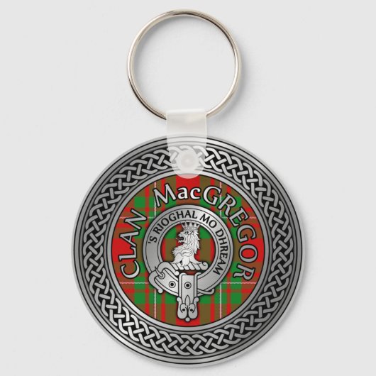 Clan MacGregor Crest & Tartan Knot Schlüsselanhänger (Vorderseite)