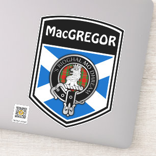 Clan MacGregor (Edit) Crest & Tartan Saltire Aufkleber